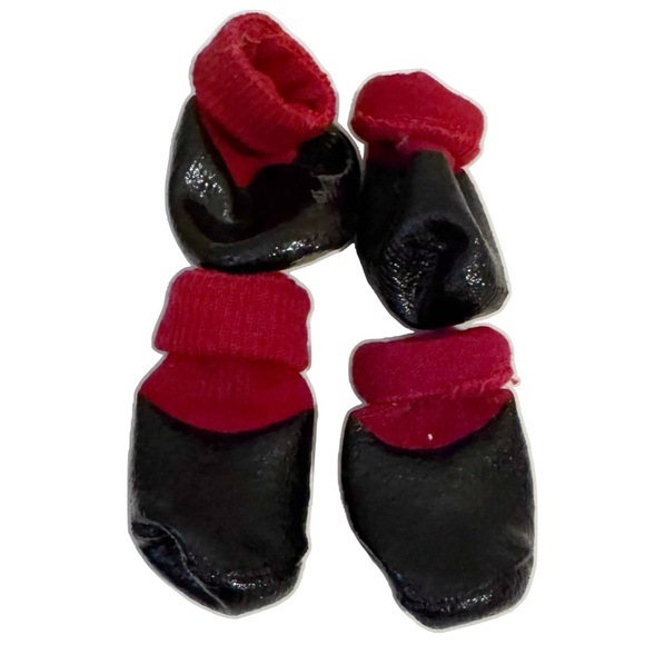 Dog Booties 3 for 15 SALE CLEARANCE Red and Black - Picture 1 of 6